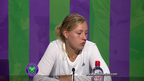 Wimbledon 2012: Angelique Kerber talks to the media after semi-final match