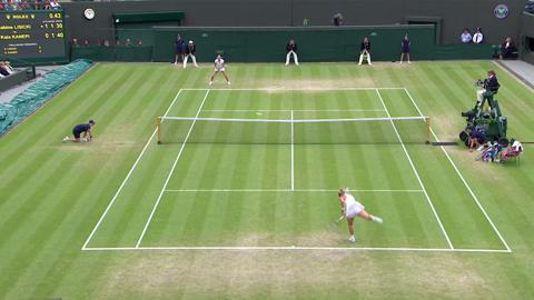 Tomas Berdych volley against Novak Djokovic at Wimbledon 2013