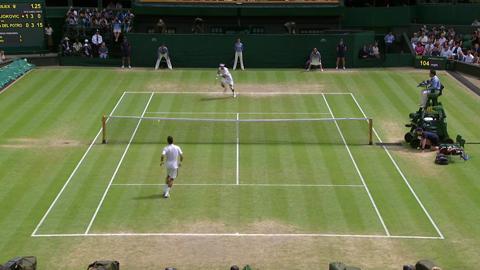 Fantastic passing shot from Del Potro at Wimbledon 2013