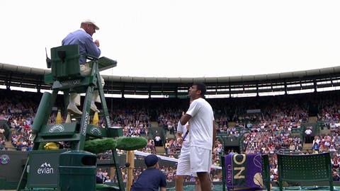 Bryan Brothers throw racket to win point