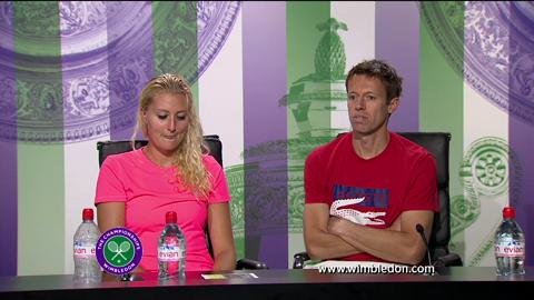 2013 Mixed Doubles champions Daniel Nestor and Kristina Mladenovic talk to the media