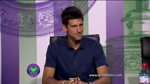 Novak Djokovic talks to the media ahead of Wimbledon 2013 final