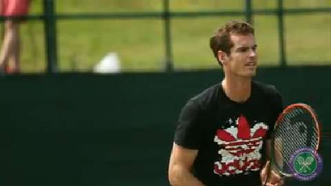 Andy Murray's practice court focus