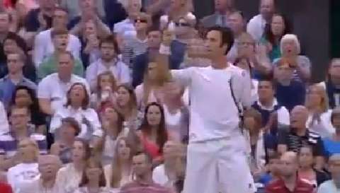 Kukushkin hits a screamer v Nadal
