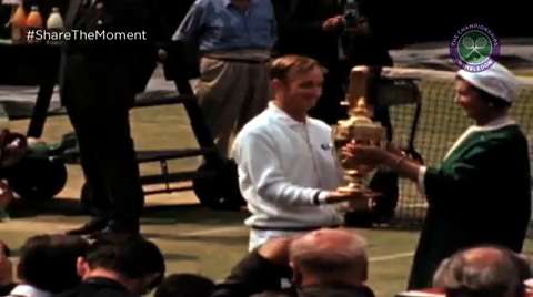 Laver wins the first Open Era Wimbledon - #LaverOpenEra