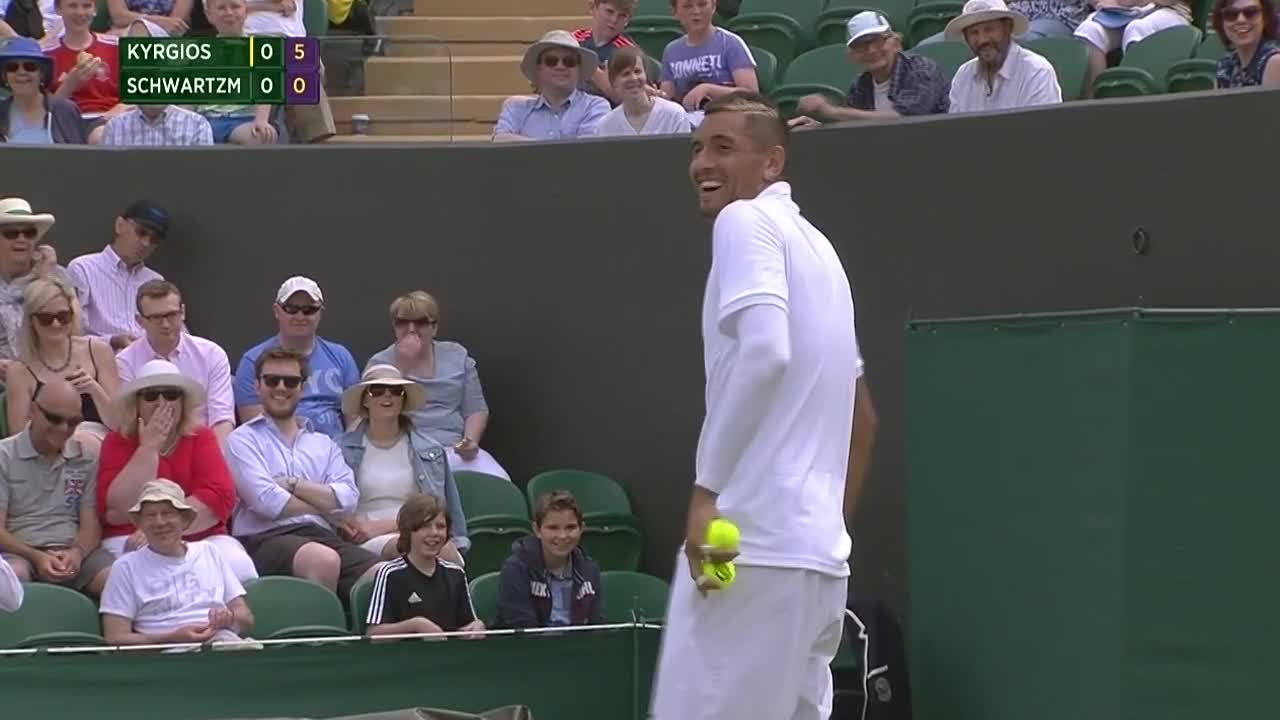 Nick Kyrgios has a laugh