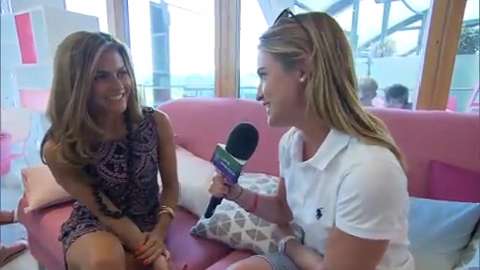 Zoe Hardman in the Evian Lounge