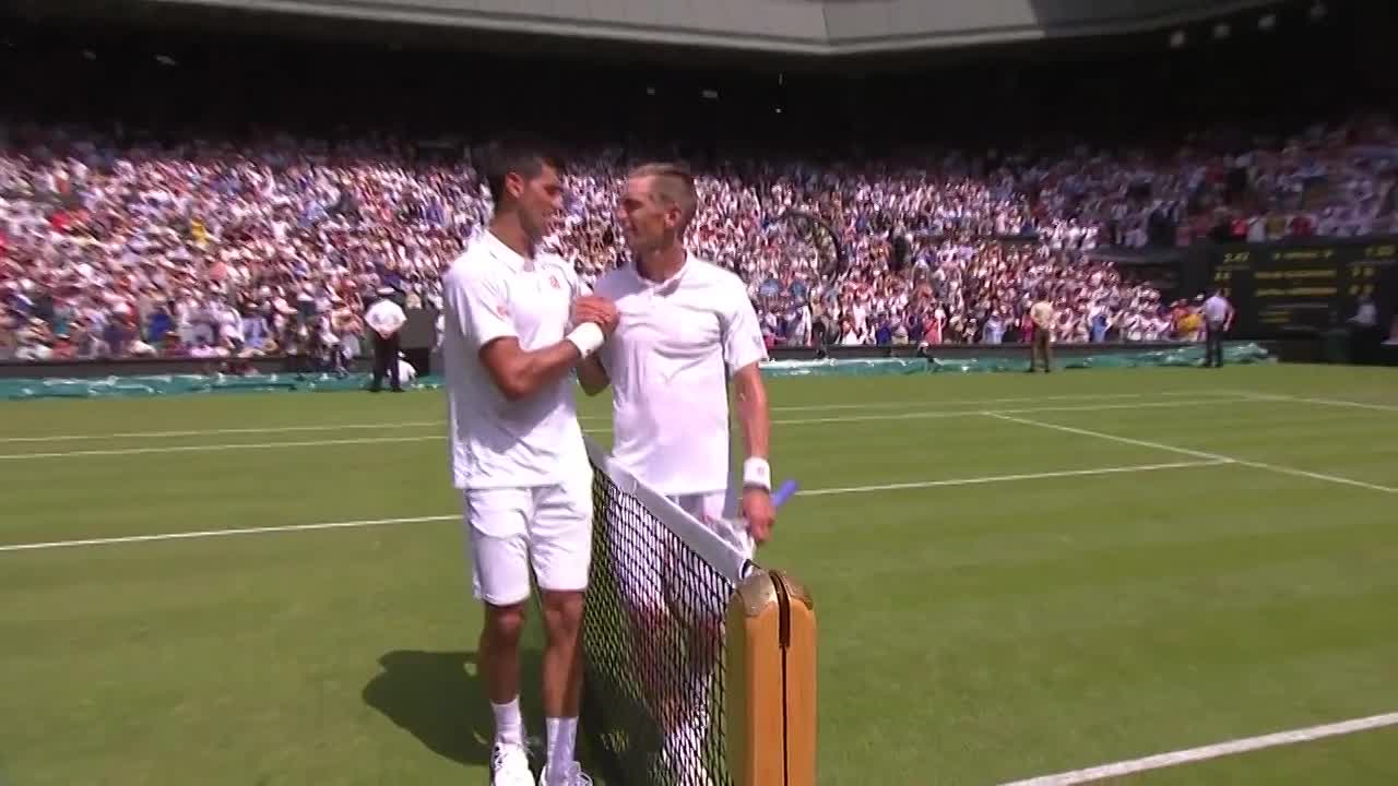Djokovic leads Nieminen congratulations