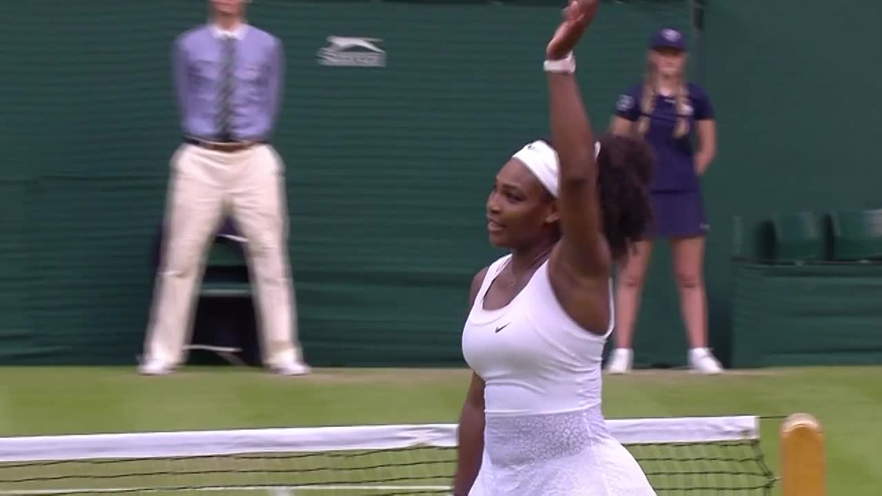 Serena celebrates second round victory