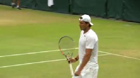 Rafael Nadal on the practice court