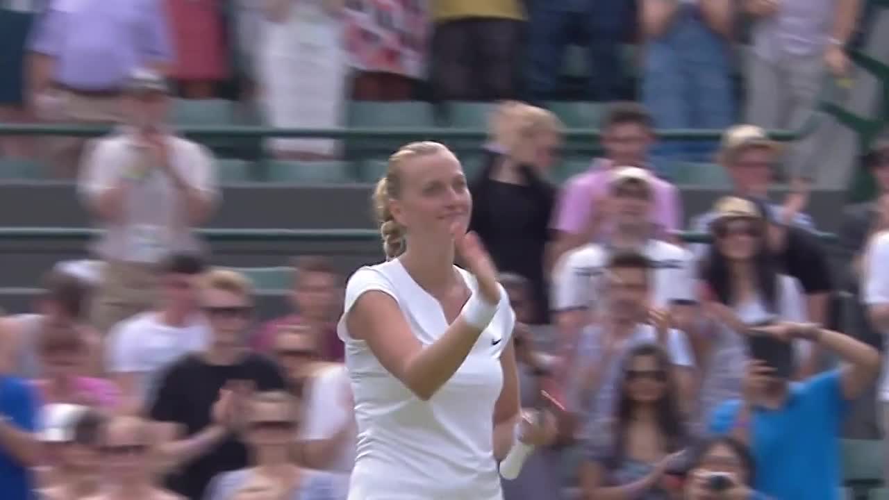 Kvitova celebrates cruising to victory