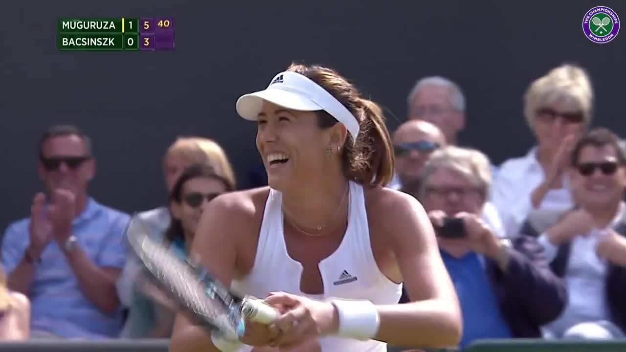 Muguruza jumps for joy and into the final four