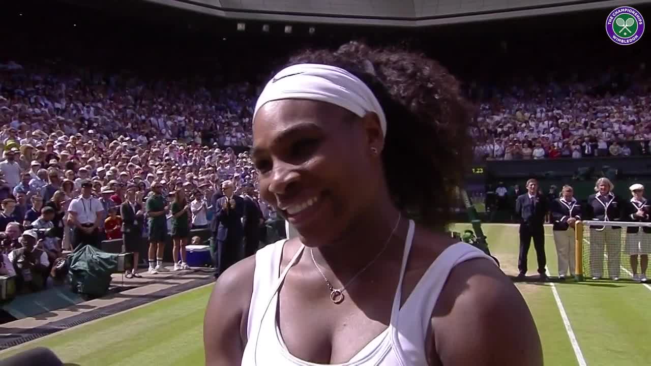 Champion Serena Williams' on-court interview