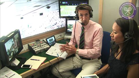 Rob Walker and Anne Keothavong in the commentary box