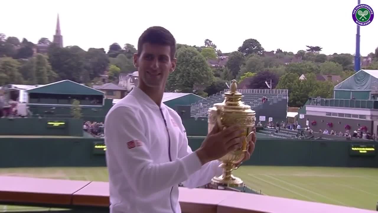 Champion Djokovic greets famous faces and fans