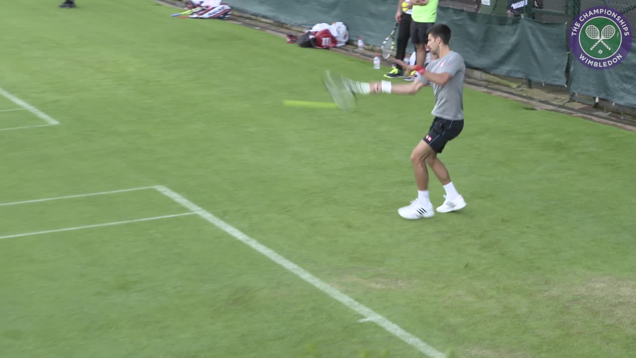 Djokovic hits the grass courts at Aorangi Park