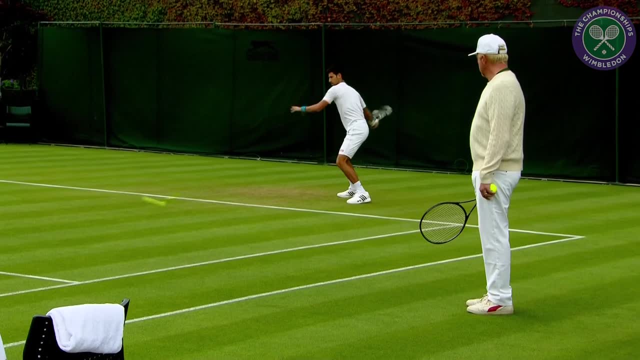 Djokovic practises ahead of first round clash with James Ward