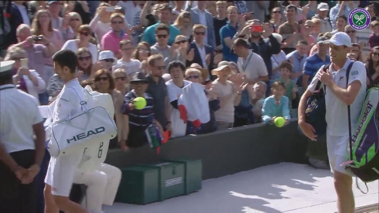 Djokovic signs autographs after Querrey loss