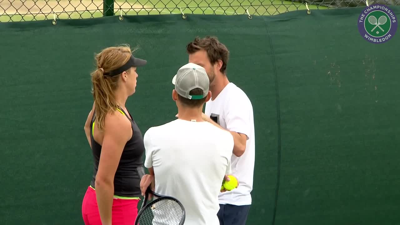 Anastasia Pavlyuchenkova on practice court ahead of quarter-final clash with Serena Williams
