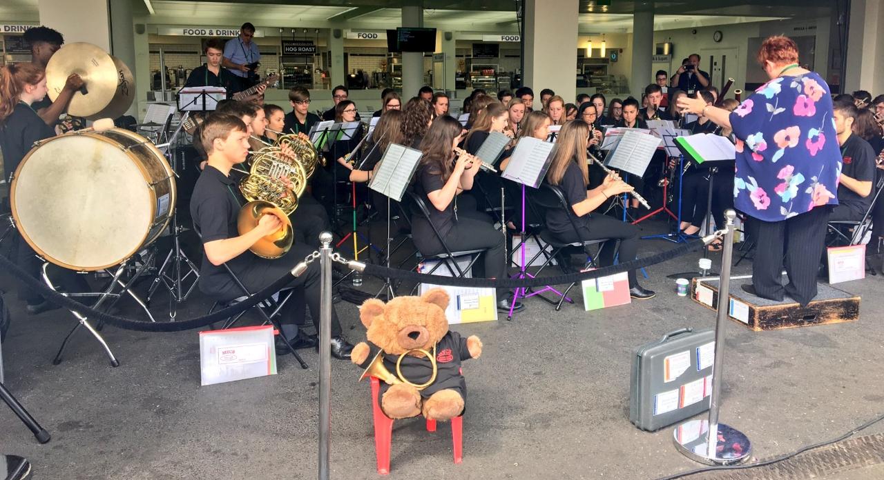 Faye Carruthers speaks to Merton Youth Concert Band 