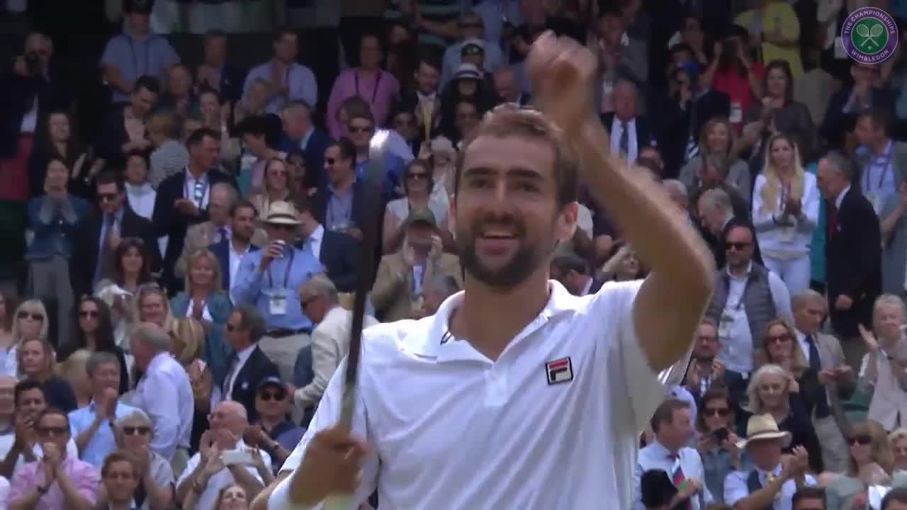 Cilic celebrates beating Querrey