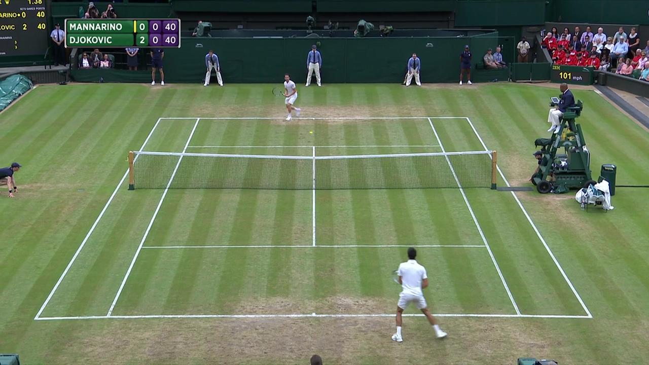 2017, Fourth Round Highlights, Adrian Mannarino vs Novak Djokovic